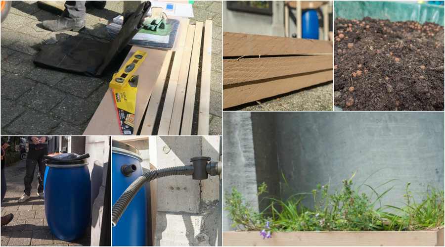 Fotocollage van het nodige materiaal Fotocollage van het nodige materiaal